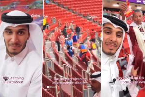 Watch: Japanese Fans Clean Garbage After Crowd Left at Doha's Stadium During FIFA World Cup 2022 Opener; Video Goes Viral, Impresses Netizens