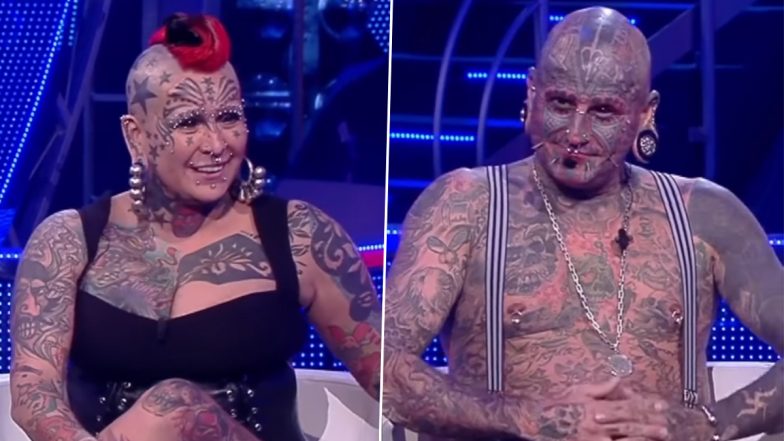 World Record For Most Body Modifications For Couple Set By South American Duo With Nearly 50 piercings, 5 Dental Implants, Forked Tongue & Much More (Watch Video)