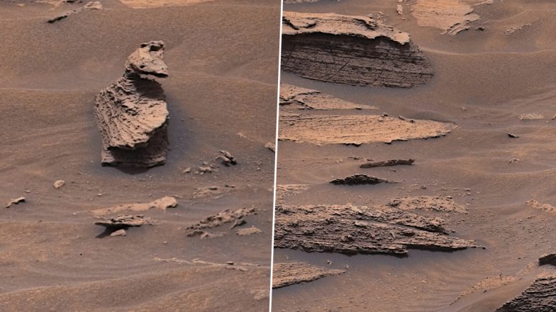 Duck Spotted on Mars? NASA’s Curiosity Rover Captures Viral Image of Duck-Shaped Rock on The Surface of The Red Planet, Leaves Netizens Stunned (See Pics)