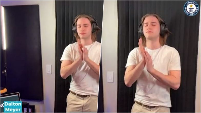 Most Claps in One Minute! Watch Viral Video of US Man Dalton Meyer Clapping 1,140 Times for Guinness World Record