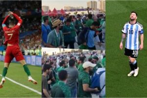 Saudi Arabia Fans Do Cristiano Ronaldo’s 'Siuuu' Celebration After Beating Lionel Messi’s Argentina in FIFA World Cup Qatar 2022 (Watch Video)