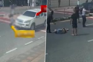 Viral Video: British Tourist Hit, Flung in Air by Pickup Truck at Zebra Crossing in Thailand's Pattaya