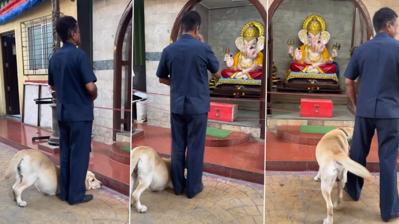 Dog Bows Down Before Lord Ganesha Idol Outside Temple, Viral Video Will Melt Your Heart