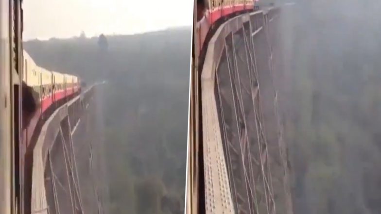 Train Passes Over Steep Cliff in Viral Video; Netizens Find the Ending of the Clip Absolutely Terrifying