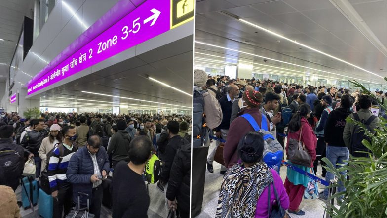 Delhi Airport: Huge Rush, Long Queues Continue, Angry Flyers Share Photos and Compare IGI Airport With Crowded Fish Market