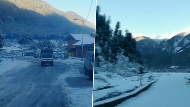 Jammu and Kashmir Winter 2022: Pahalgam Receives Season's First Snowfall, Netizens Share Breathtaking Videos