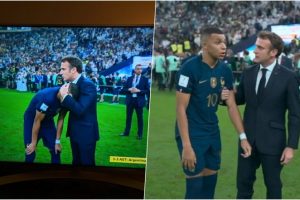Kylian Mbappe Consoled by French President Emmanuel Macron After France's Loss to Argentina in the FIFA World Cup 2022 Final, Video Goes Viral!