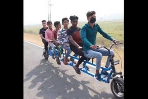 Asad Abdullah Electric Bike: UP Youth Makes Six-Seater E-Bicycle, Video Goes Viral