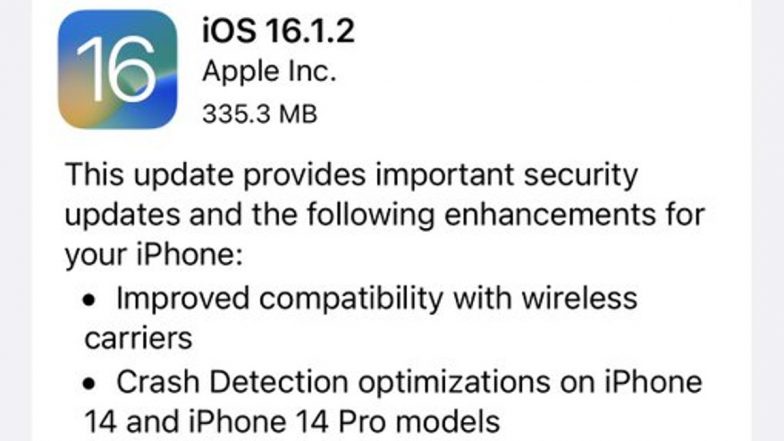 iOS 16.1.2: New Software Update for iPhones Brings Optimizes Car Crash Detection Features