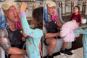 Dwayne ‘The Rock’ Johnson Gets a Christmas Makeover! Viral Video of His Daughters Doing Black Adam Actor’s Makeup Is Winning Hearts