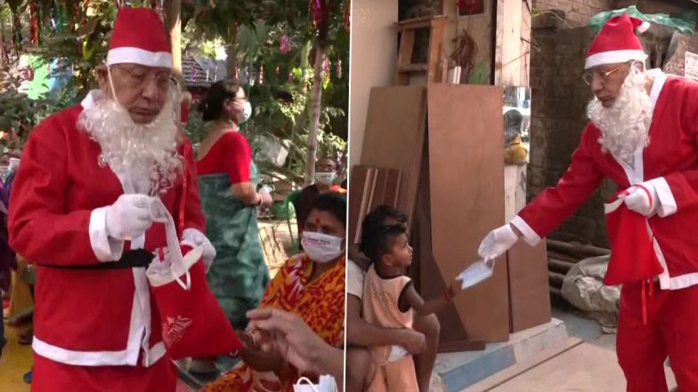 Christmas 2022: Santa Clause Distributes Masks in Kolkata in View of Surge in COVID-19 Cases in World (See Pics)