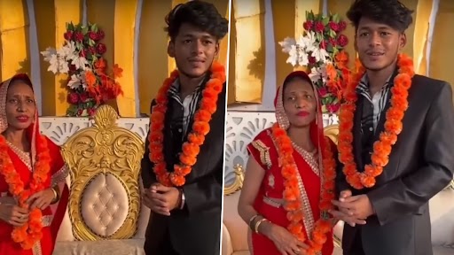 Viral Video: 21-Year-Old Youth Marries 52-Year-Old Woman, Says ‘Age Doesn’t Matter When You Are in Love’