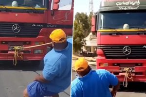 Man Pulls Truck With Teeth on Roads of Egypt, Sets Guinness World Record; Netizens Need To Know About His Dentist (Watch Viral Video)