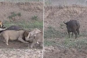 Buffalo Miraculously Escapes From Clutches of Lions as They Get Busy in Fight, Old Video Goes Viral Again