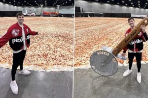 World’s Largest Pizza! Guinness World Record for Biggest-Ever Arena-Size Cheese and Pepperoni Pie Set by Pizza Hut; See Pics