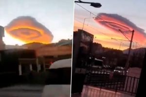 Giant UFO-Shaped Cloud Spotted Hovering Over Turkey! The Colorful ‘Surreal Sight’ Confounds Citizens; Watch Viral Video