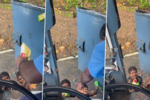 Kerala Bus Driver Gives Packets of Snacks and Biscuits to Children on Road; Viral Video of The Kind Act Spreads Smiles Online