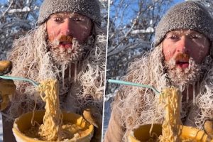 Man Tries To Eat Ramen Noodles Outdoors in Freezing Temperature In Viral Video; What Happens Next Will Shock You