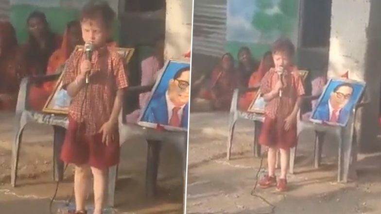 Video of School Boy Delivering Fiery Speech on Republic Day in Jalna Goes Viral; Minor Explains How His Father and Teacher Have Different Perspective on Democracy