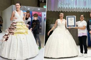 A Wedding Dress You Can Eat? Guinness World Record Set for the Largest Wearable Cake Dress (Supported) Weighing 131 kg; View Images