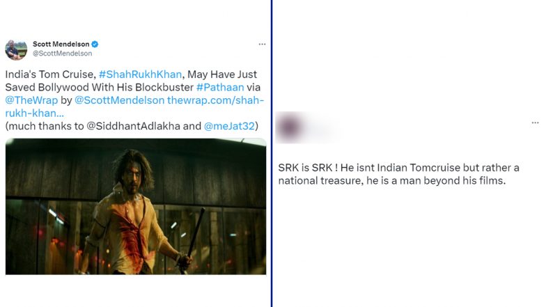Shah Rukh Khan Is Not India's Tom Cruise! SRK Fans Lambast US Film Reporter For Comparing Pathaan Actor to Hollywood Star