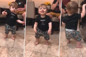 Cute Toddler Breaks Into Dance While Taking His First Steps, Adorable Video Goes Viral