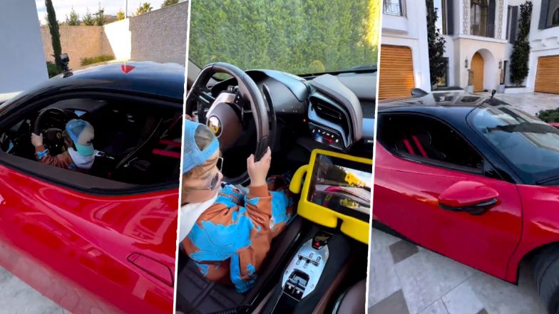 Zayn Sofuoglu Stuns Internet Again; Turkish Motorcycle Racer Kenan Sofuoglu's Three-Year-Old Son Drives Ferrari SF 90 Stradale Worth Nearly Rs 8 Crore, Video Goes Viral