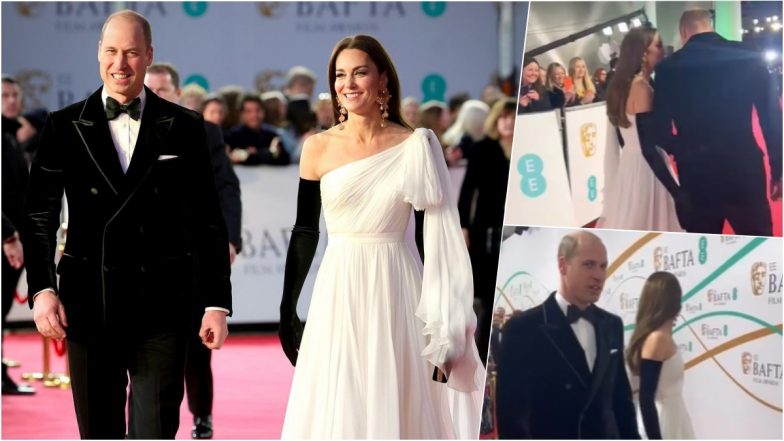 Princess Kate Middleton Slaps Prince William’s Butt at BAFTA Awards 2023 Red Carpet? Viral Video of the Duchess of Cambridge Takes Over the Internet