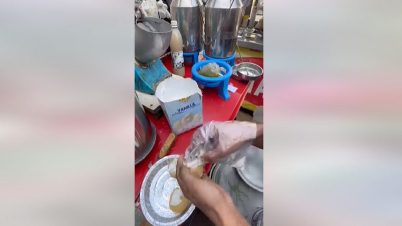 Bizarre! Pani Puri Served With Ice Cream in Jaipur, Viral Video of Weird Food Combo Disgusts Netizens