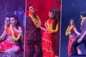 Akshay Kumar and Nora Fatehi Sets Dellas Stage on Fire With Sexy Moves on Pushpa's ‘Oo Antava’ Song! (Watch Video)