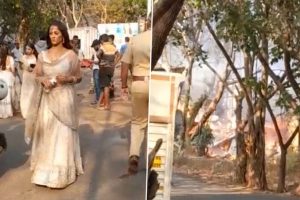 Massive Fire on Ghum Hai Kisikey Pyaar Meiin Sets: Ayesha Singh, Neil Bhatt and Aishwarya Sharma Spotted Outside the Burning Arena (Watch Videos)