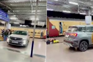 Man Drives Car on Agra Cantt Railway Platform to Make Instagram Reel, Booked After Video and Pics Go Viral