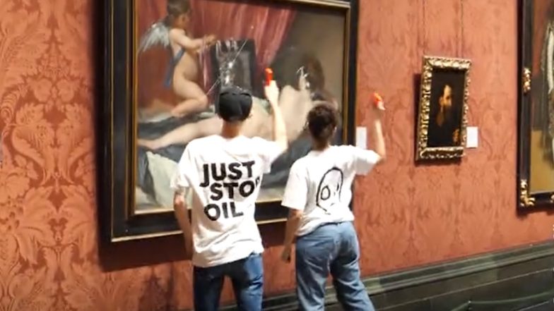 UK: ‘Just Stop Oil’ Protesters Destroy Protective Glass of Rokeby Venus Painting at National Gallery in London, Video Surfaces