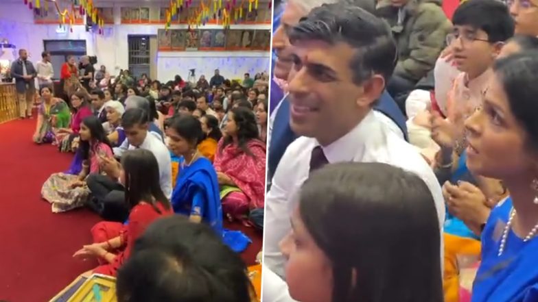 Rishi Sunak, Wife Akshata Murthy Sing Mahatma Gandhi’s Favourite Bhajan ‘Raghupati Raghav Raja Raam’ During Diwali Celebrations, Video Goes Viral