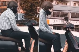 ‘Hawa Ke Saath Saath’: Mumbai Police Shares Video of Man Performing Stunt on Scooter (Watch Video)