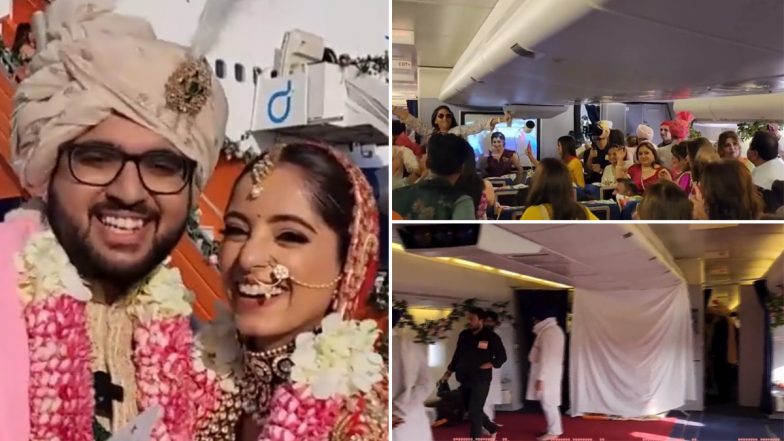 ‘Wedding in Sky’: UAE-Based Indian Businessman Dilip Popley Hosts Daughter’s Wedding Aboard Private Jet, Video Surfaces